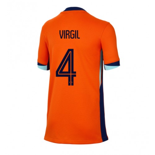 Fotballdrakt Dame Nederland Virgil van Dijk #4 Hjemmedrakt EM 2024 Kortermet